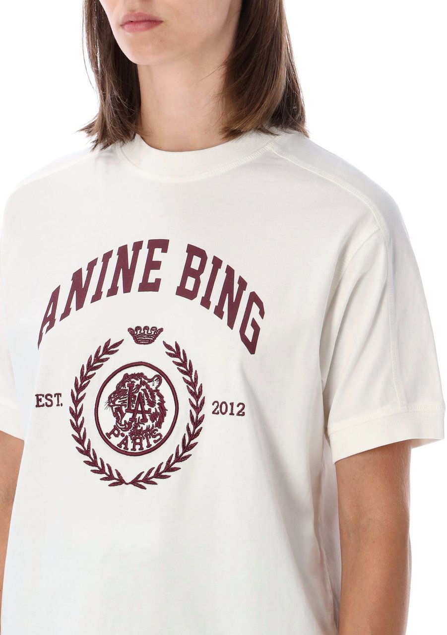 Anine Bing Jay Leen Collegiate Tee Bianco Wit