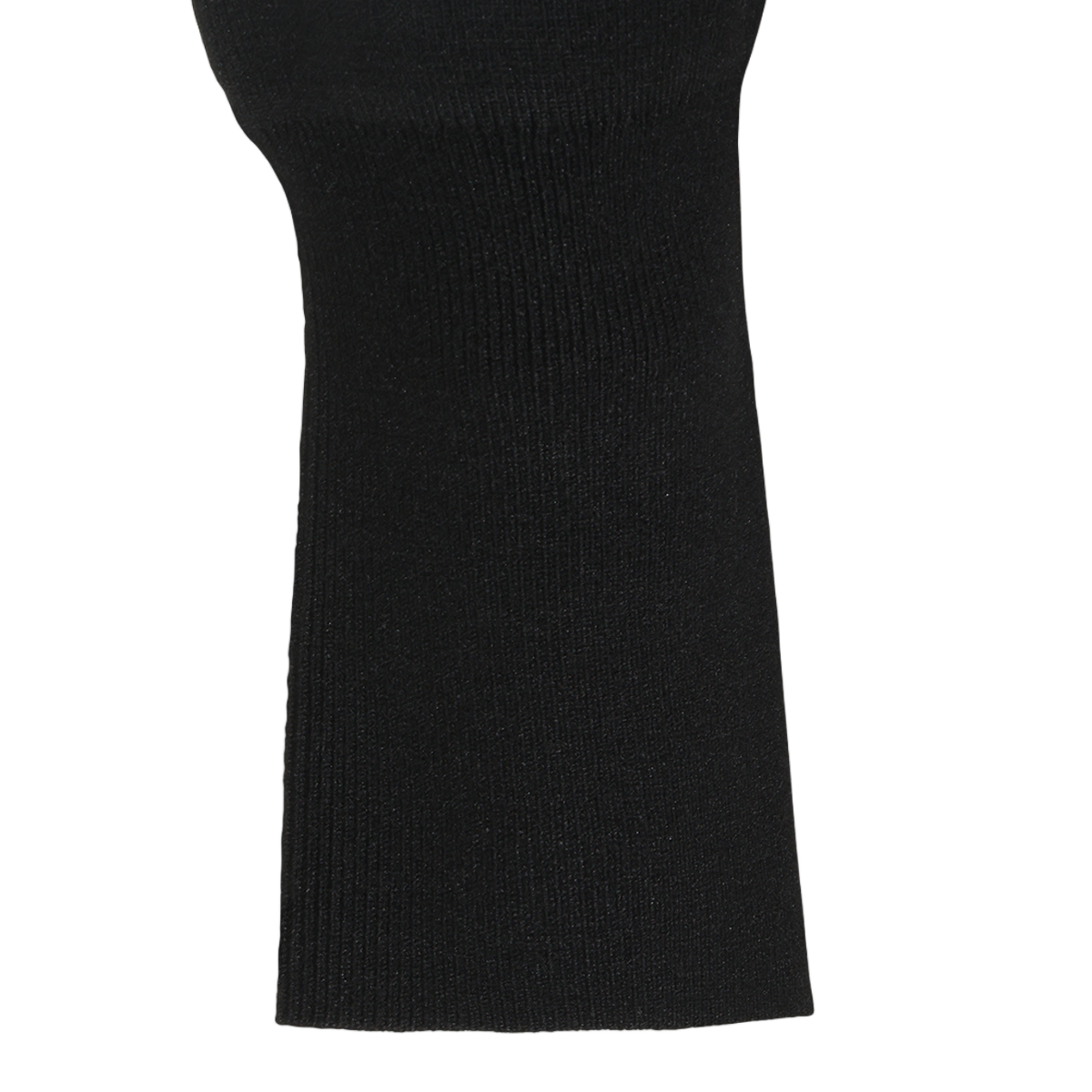 Anine Bing Fitted Ribbed Knit Sweater with Wide Cuffs Zwart