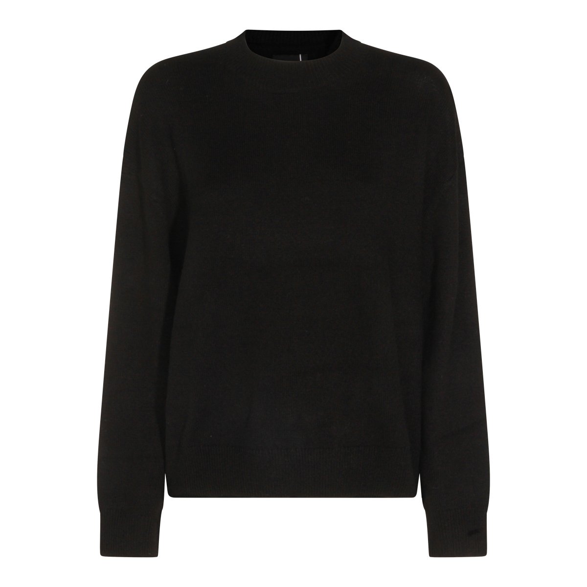 Anine Bing Wool Knit Sweater With Crew Neckline And Ribbed Cuffs Zwart
