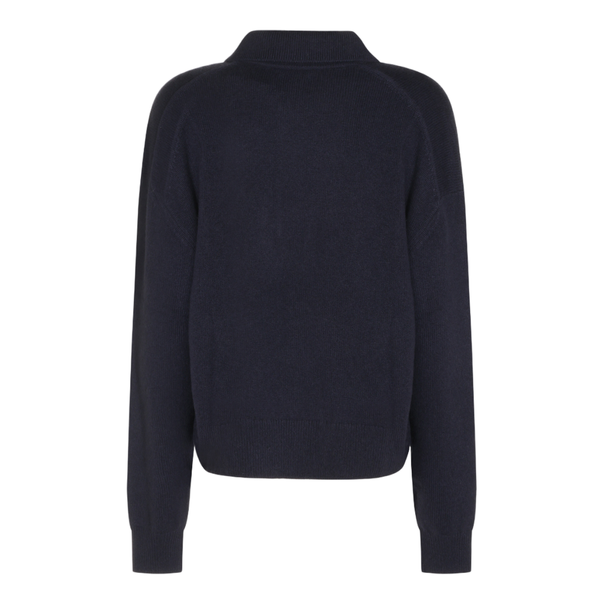 Anine Bing Polo Collar Sweater with Ribbed Detailing Zwart