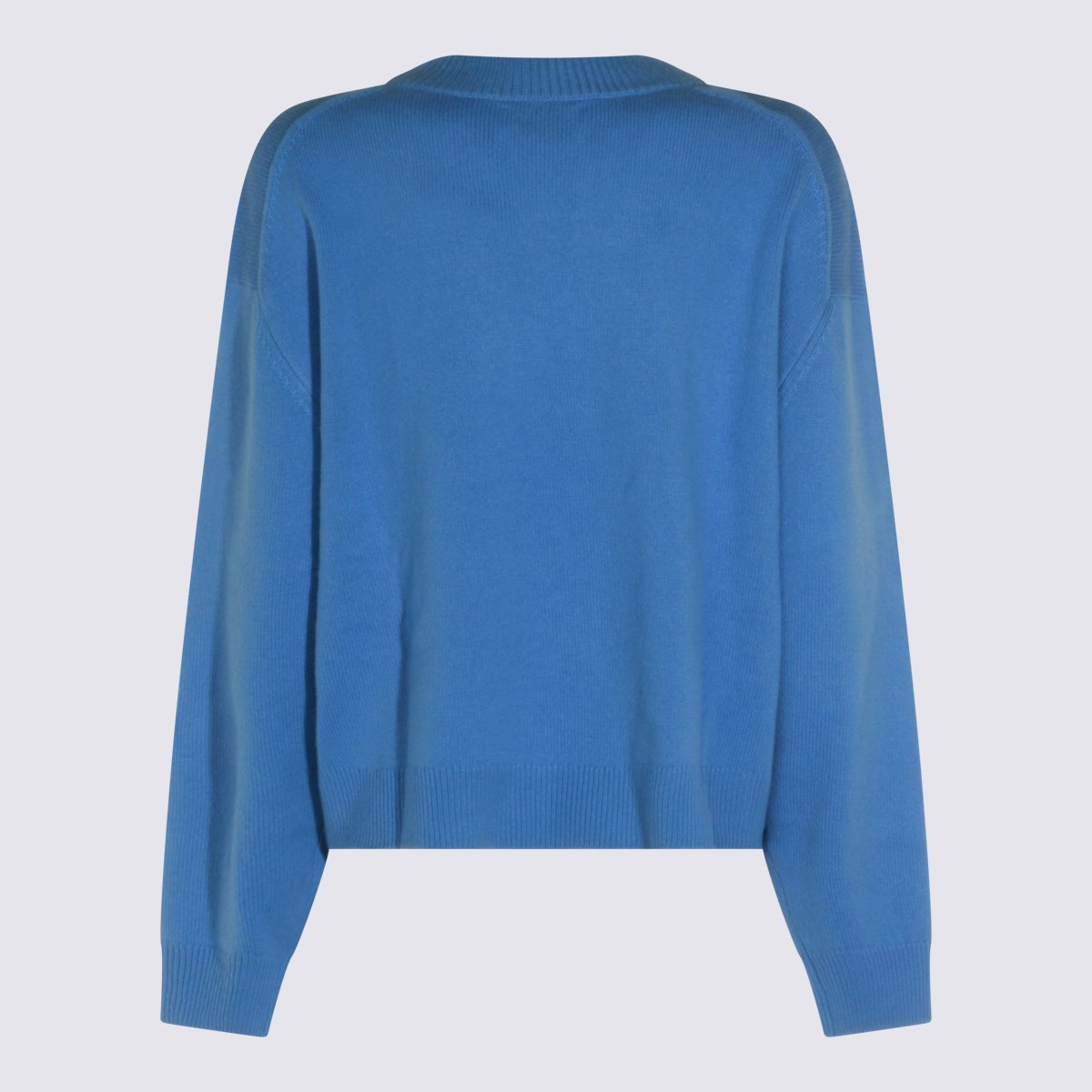 Anine Bing Relaxed Fit Deep V-Neck Sweater With Ribbed Cuffs Blauw