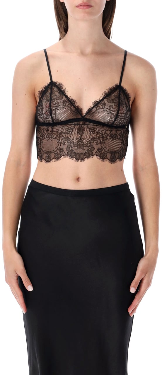 Anine Bing Lace Bralette Nero Zwart