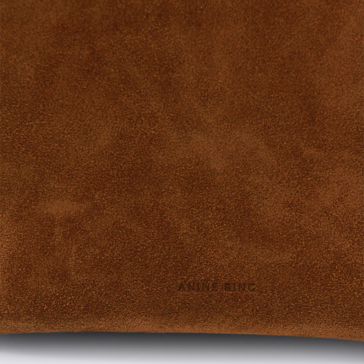 Anine Bing Minimalist Bucket Bag In Smooth Suede With Gold Accents Rood