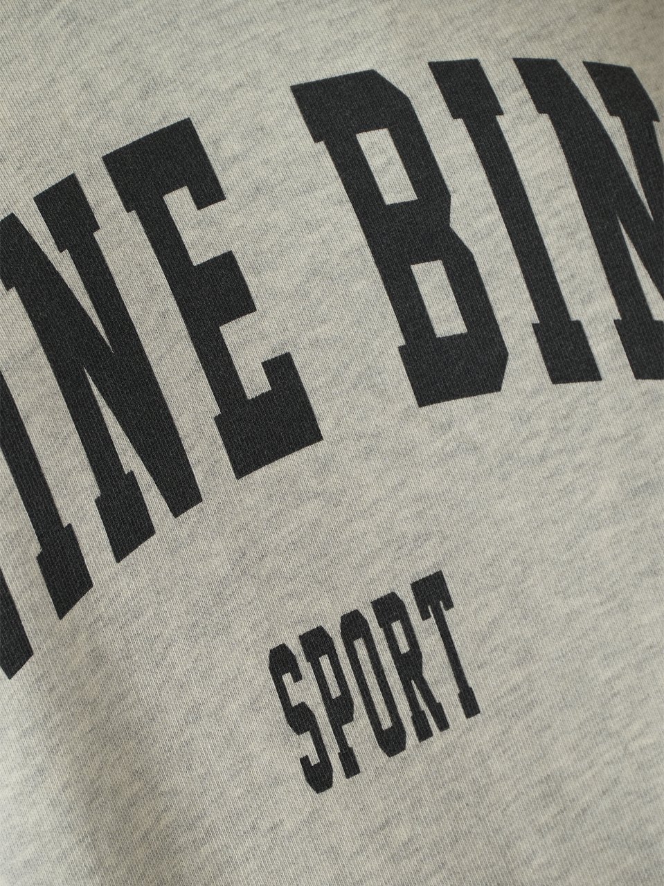Anine Bing Heathered Cotton Hoodie with Bold Text Detail Wit
