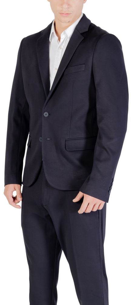 Antony Morato Blue Viscose Blazer Blauw