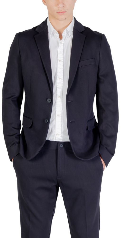 Antony Morato Blue Viscose Blazer Blauw