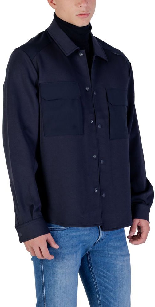 Antony Morato Blue Cotton Shirt Blauw