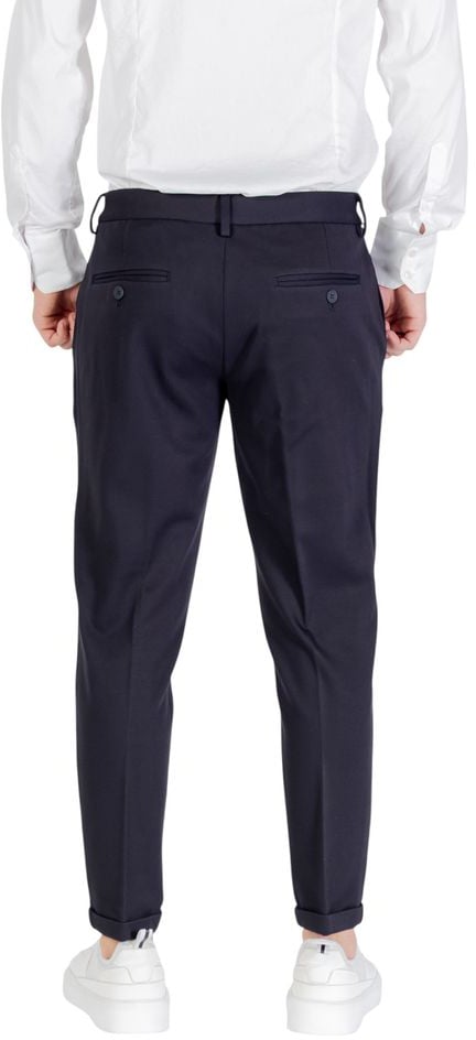Antony Morato Blue Viscose Dress Pants Blauw