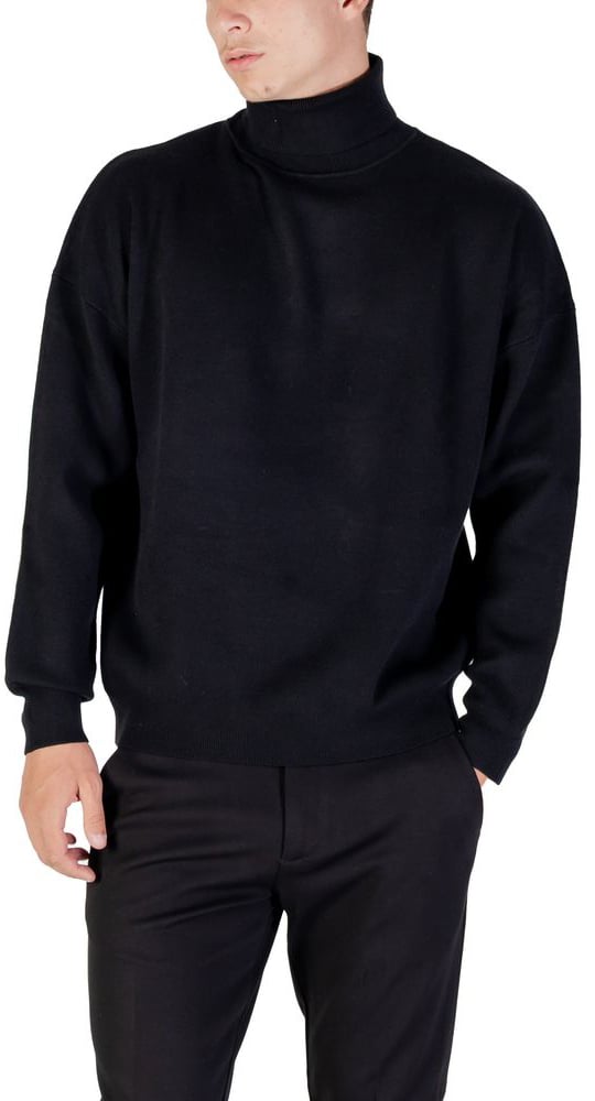 Antony Morato Black Viscose Sweatshirt Zwart