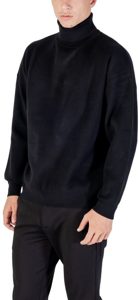 Antony Morato Black Viscose Sweatshirt Zwart