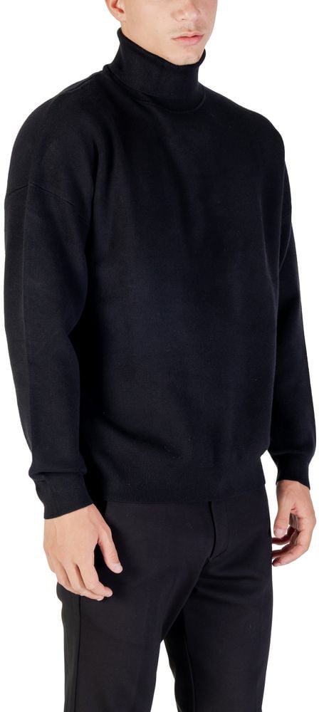 Antony Morato Black Viscose Sweatshirt Zwart