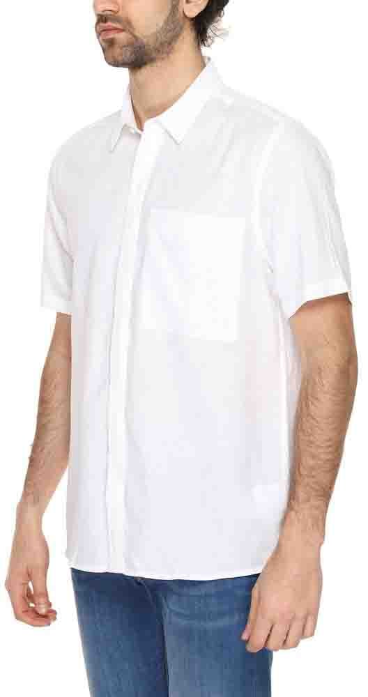 Antony Morato White Linen Shortsleeve Shirt Wit