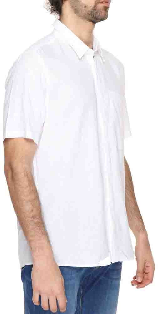 Antony Morato White Linen Shortsleeve Shirt Wit