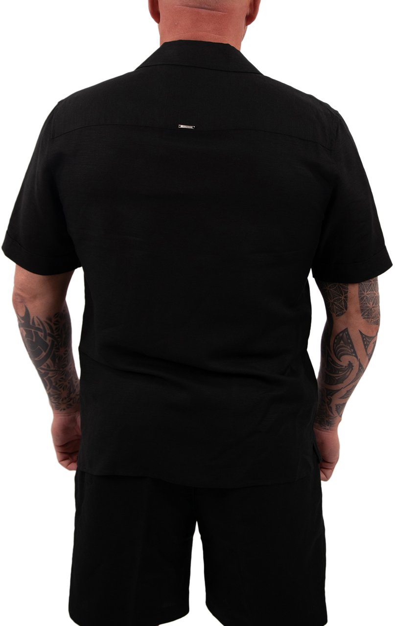 Antony Morato Shirt Panama Regular Fit Linen Zwart