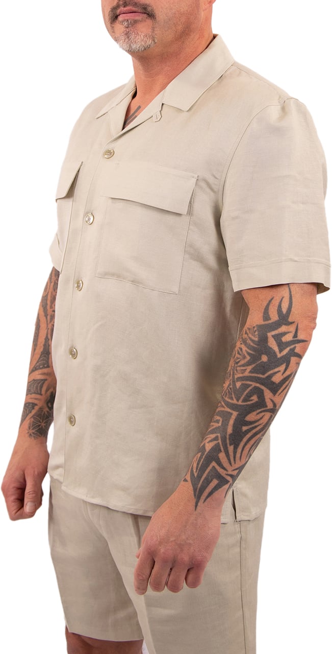 Antony Morato Antony Morato Shirt Panama Regular Fit Linen Beige