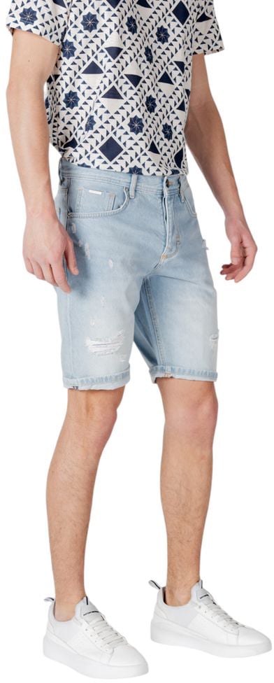 Antony Morato Light Blue Cotton Bermuda Shorts Blauw