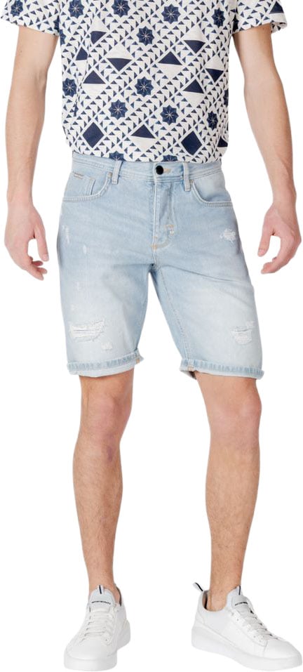Antony Morato Light Blue Cotton Bermuda Shorts Blauw
