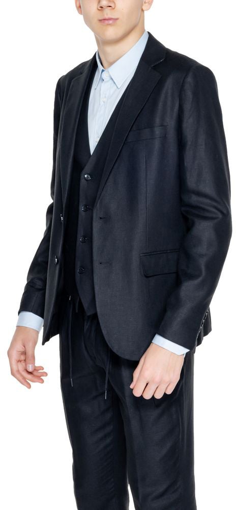 Antony Morato Black Linen Blazer Zwart
