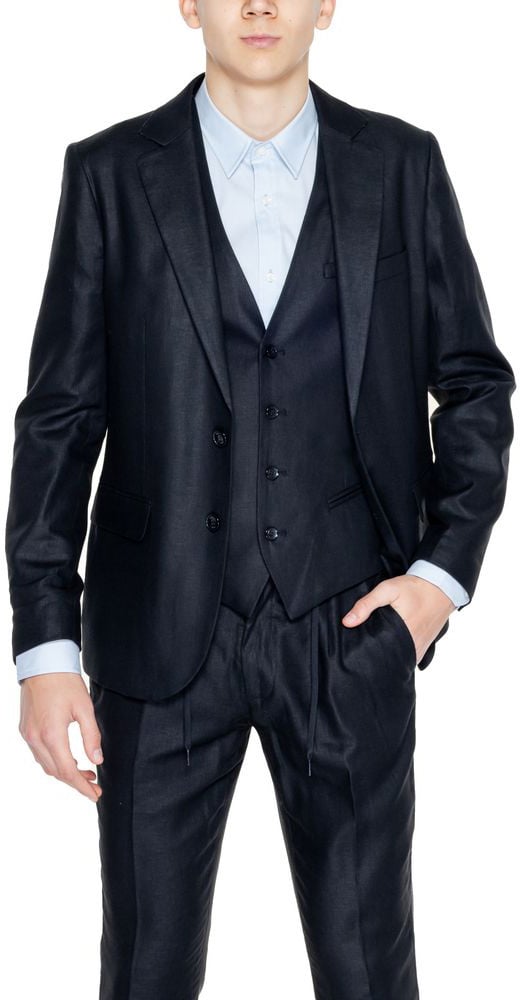 Antony Morato Black Linen Blazer Zwart