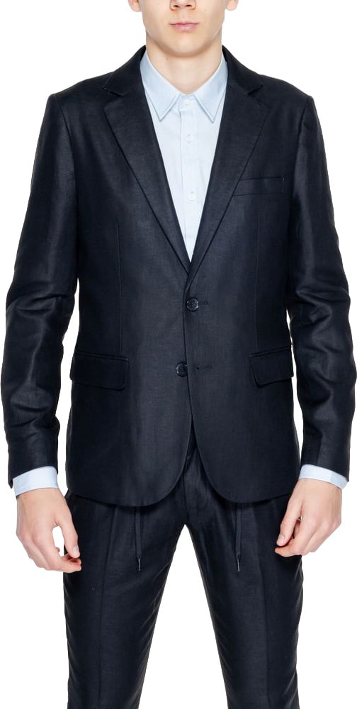 Antony Morato Black Linen Blazer Zwart