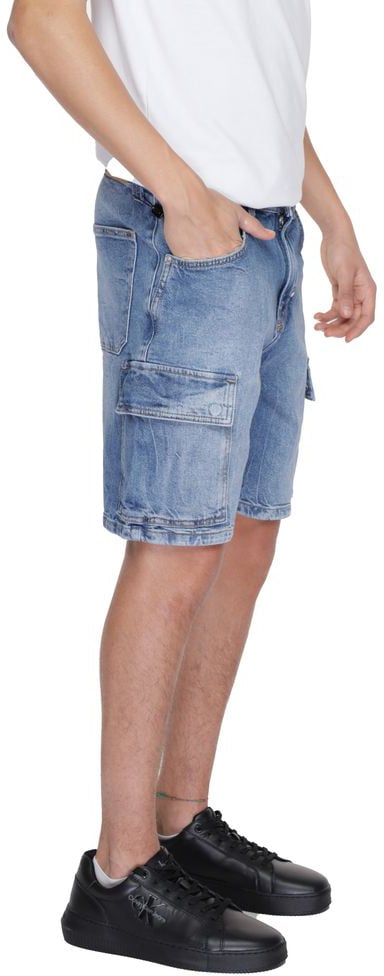 Antony Morato Blue Cotton Bermuda Shorts Blauw