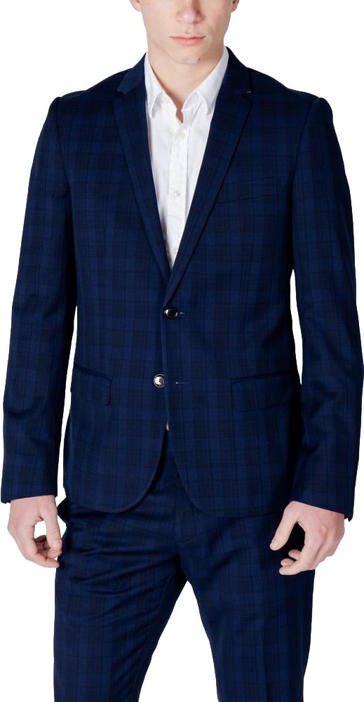 Antony Morato Blue Polyester Blazer Blauw