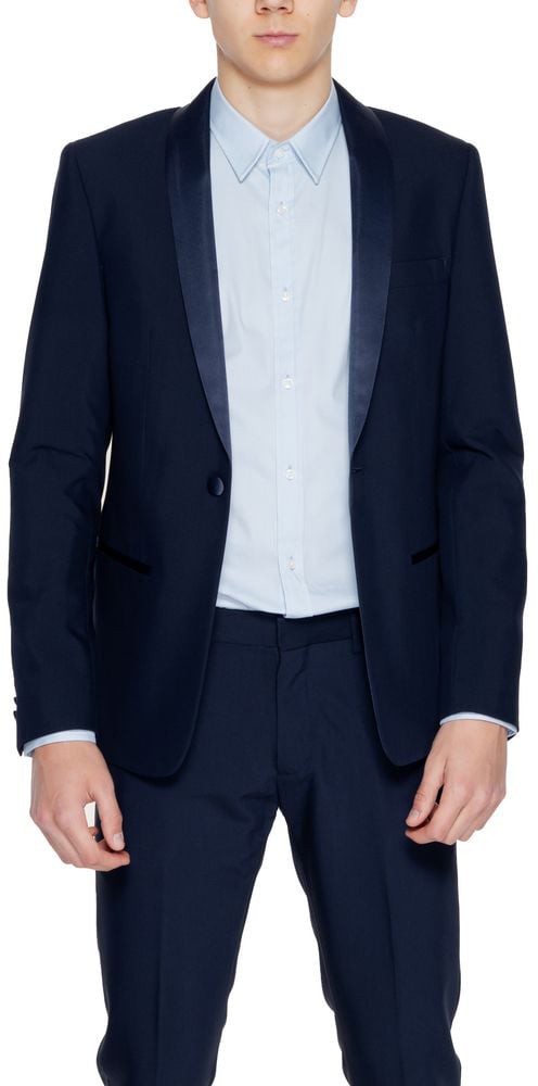 Antony Morato Blue Polyester Blazer Blauw