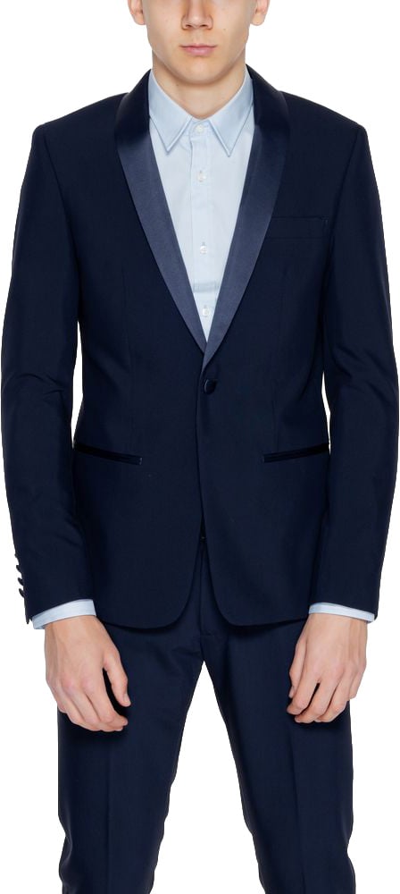 Antony Morato Blue Polyester Blazer Blauw