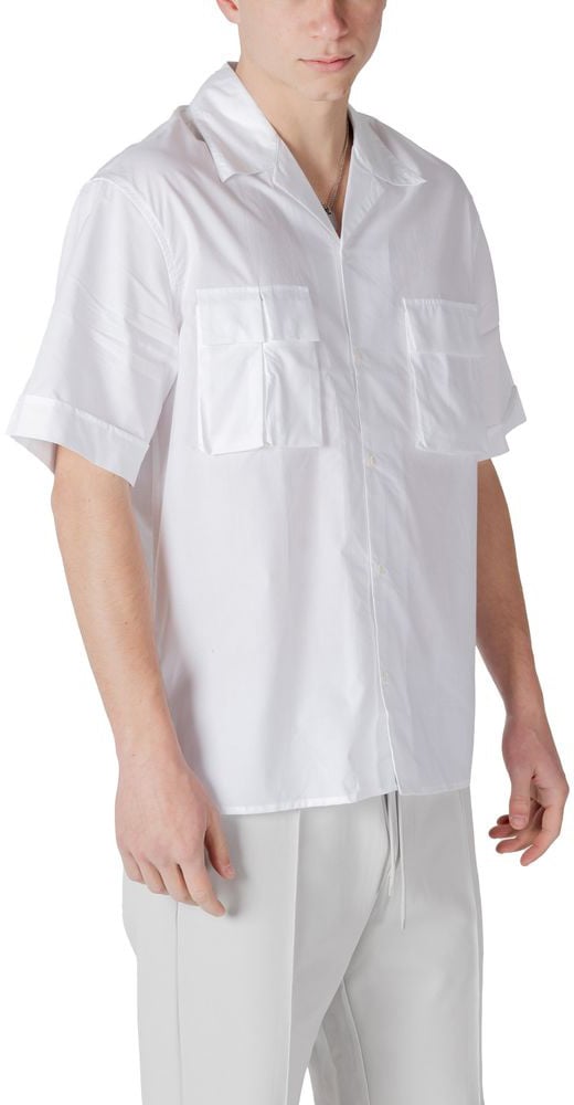 Antony Morato White Lyocell Shortsleeve Shirt Wit