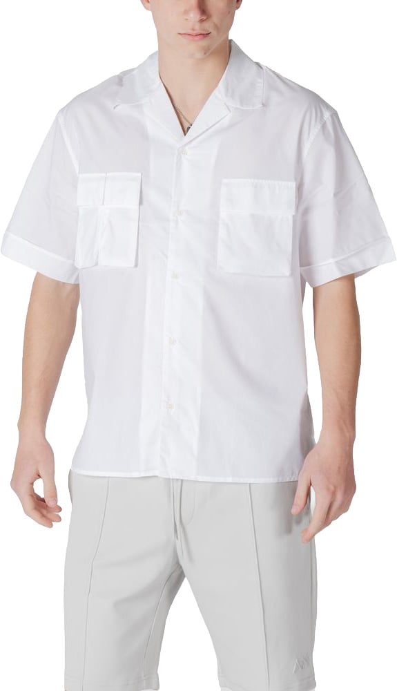 Antony Morato White Lyocell Shortsleeve Shirt Wit