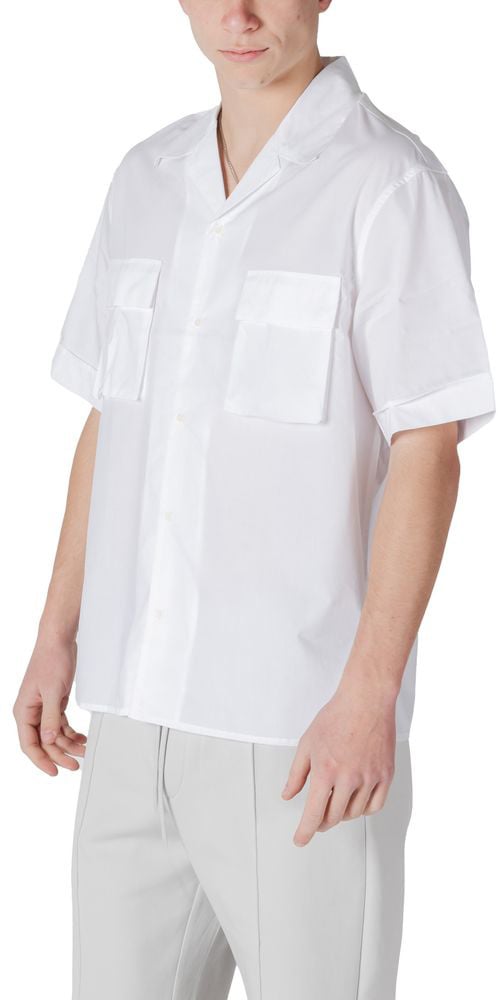 Antony Morato White Lyocell Shortsleeve Shirt Wit