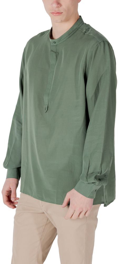 Antony Morato Bicolor Lyocell Shirt Groen