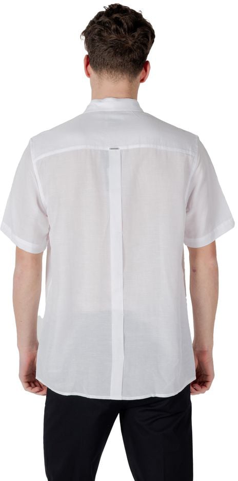 Antony Morato White Lyocell Shortsleeve Shirt Wit