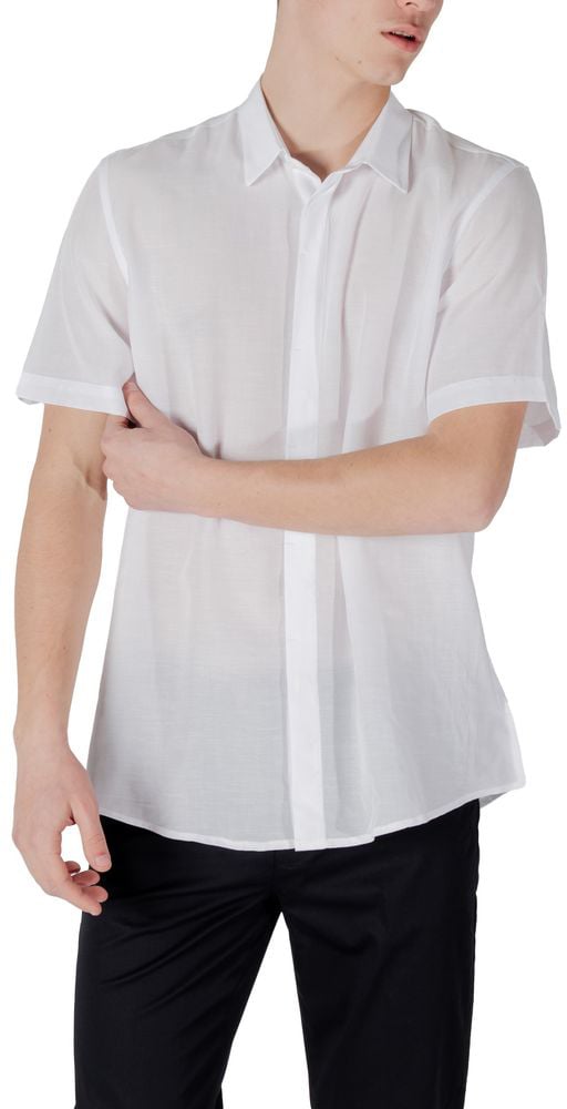 Antony Morato White Lyocell Shortsleeve Shirt Wit