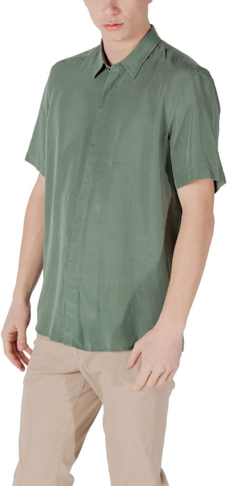Antony Morato Bicolor Lyocell Shortsleeve Shirt Groen