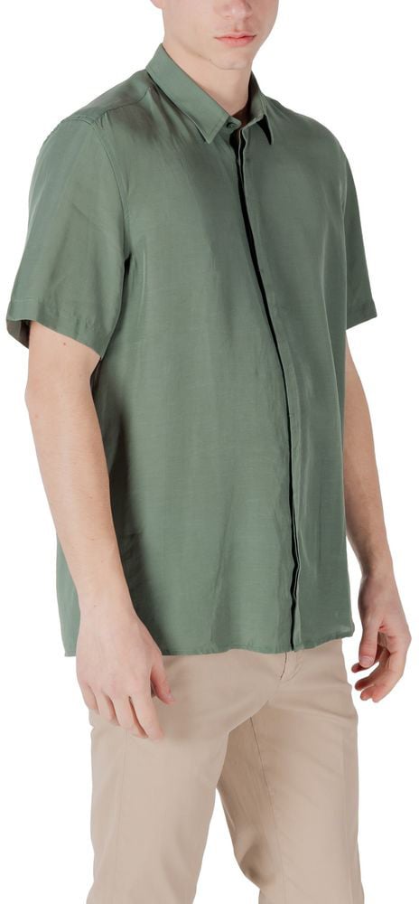 Antony Morato Bicolor Lyocell Shortsleeve Shirt Groen