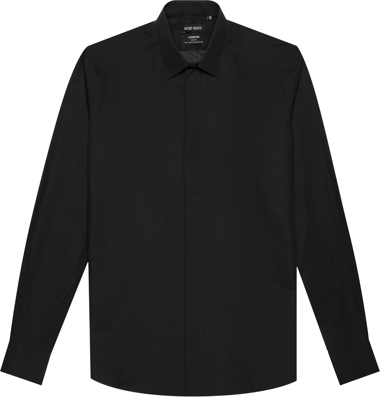 Antony Morato "LONDON" SLIM-FIT SHIRT WITH CONCEALED BUTTONS Zwart