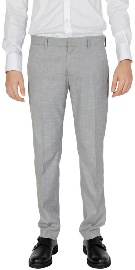 Antony Morato Gray Polyester Dress Pants Grijs