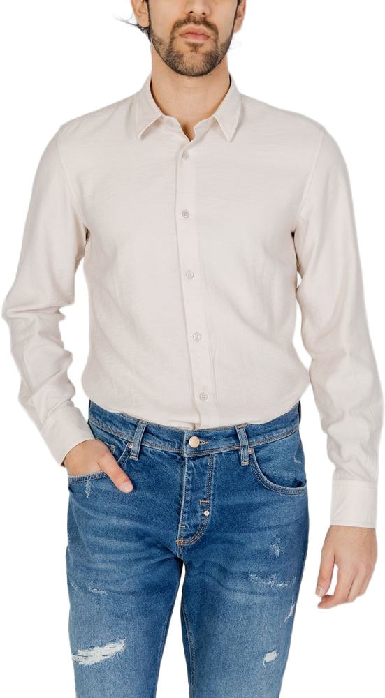 Antony Morato Beige Viscose Dress Shirt Beige