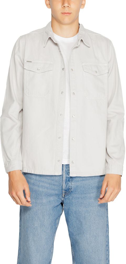 Antony Morato Gray Cotton Dress Shirt Beige
