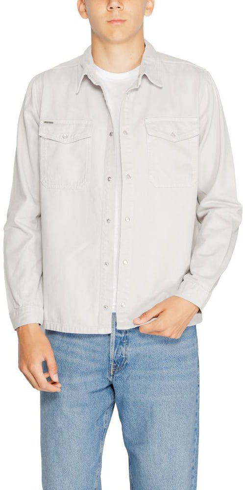 Antony Morato Gray Cotton Dress Shirt Beige