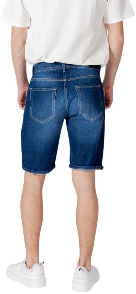 Antony Morato Blue Cotton Bermuda Shorts Blauw