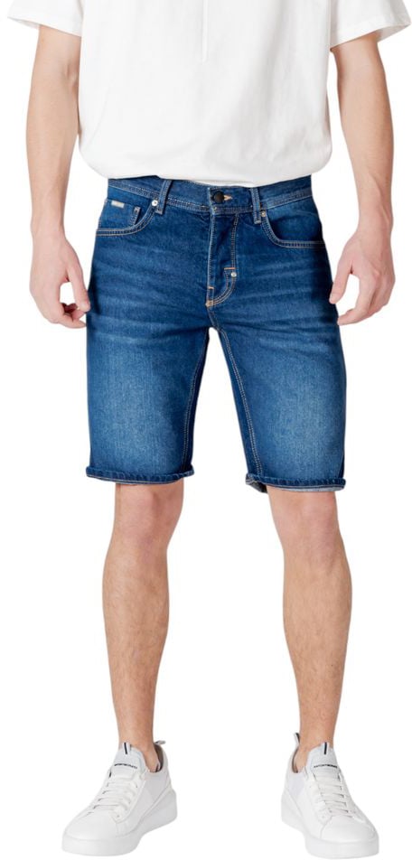 Antony Morato Blue Cotton Bermuda Shorts Blauw