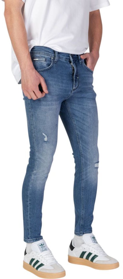 Antony Morato Blue Cotton Skinny Jeans Blauw