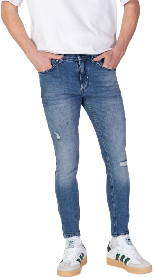 Antony Morato Blue Cotton Skinny Jeans Blauw