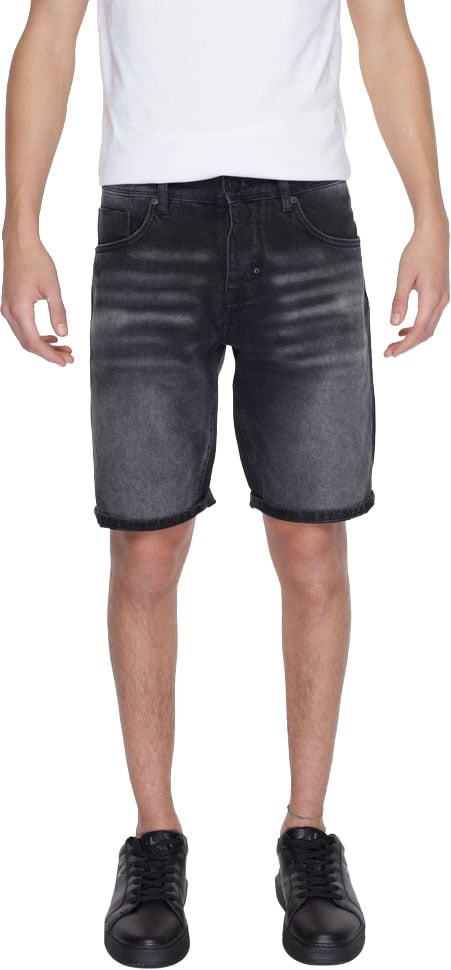 Antony Morato Black Cotton Bermuda Shorts Zwart