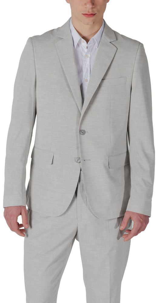 Antony Morato Gray Polyester Blazer Grijs