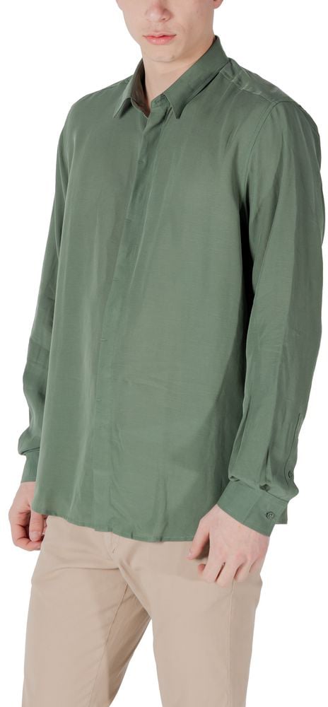 Antony Morato Bicolor Lyocell Dress Shirt Groen