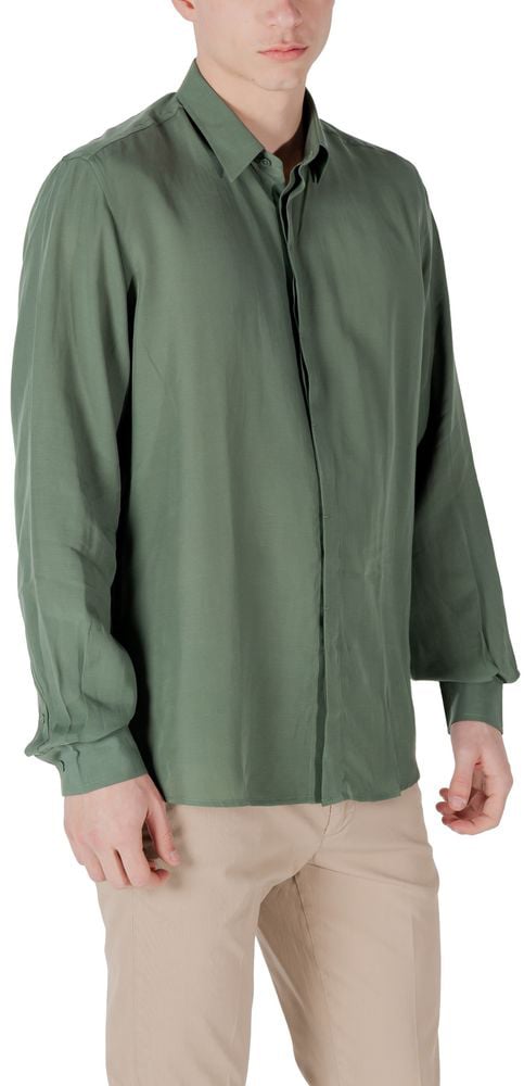 Antony Morato Bicolor Lyocell Dress Shirt Groen