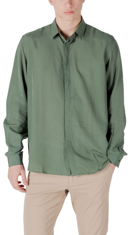 Antony Morato Bicolor Lyocell Dress Shirt Groen